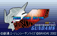 SD Gundam G Generation: Monoeye Gundams title screen for WonderSwan Color